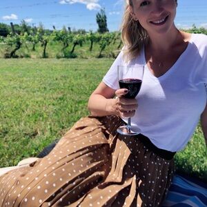 Pleated polkadot skirt